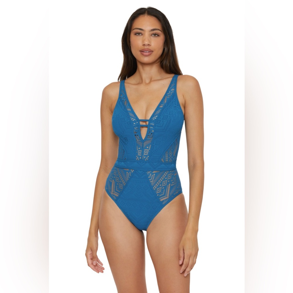 NWOT BECCA Color Play Mesh One-Piece Swimsuit-Ocean